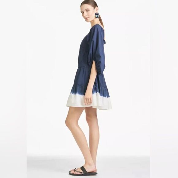 Sachin & Babi Midnight Dress with Puff Sleeves Sz S - Picture 5 of 5